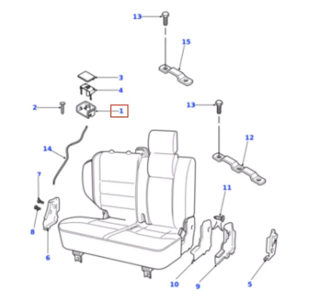 Land Rover Discovery 2 -Meccanismo di rilascio del sedile posteriore- Part N° HWO100020CCG