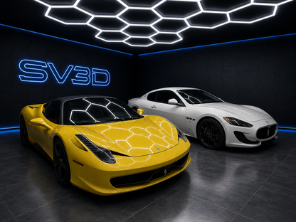 Honeycomb Garage Car Detailing Lighting – Maximum Brightness and Exclusive Design