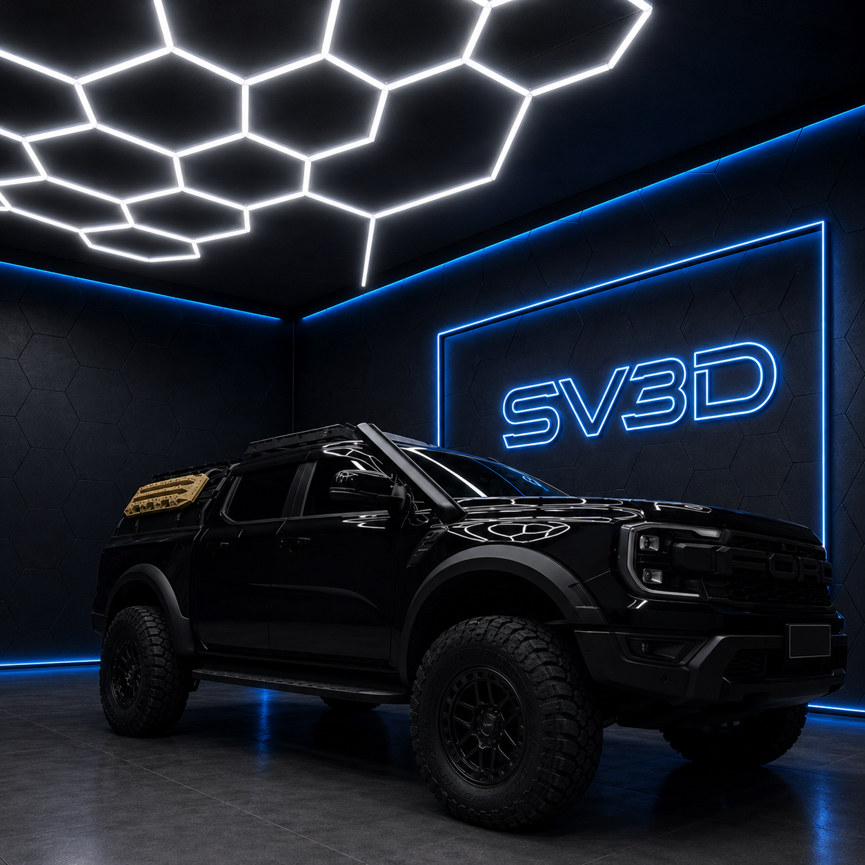Honeycomb Garage Car Detailing Lighting – Maximum Brightness and Exclusive Design