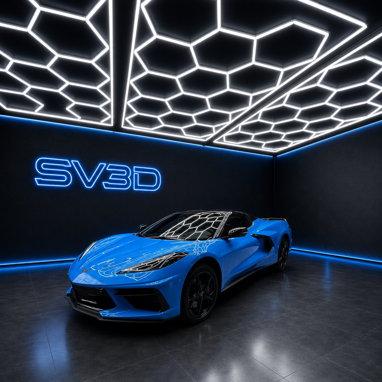 Honeycomb Garage Car Detailing Lighting – Maximum Brightness and Exclusive Design
