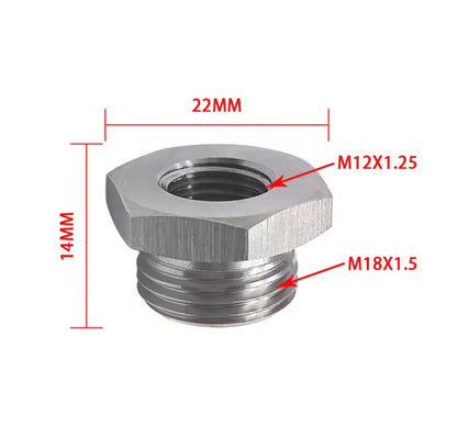 Riduttore Sonda Lambda M12x1,25 → M18x1,5 in Acciaio INOX