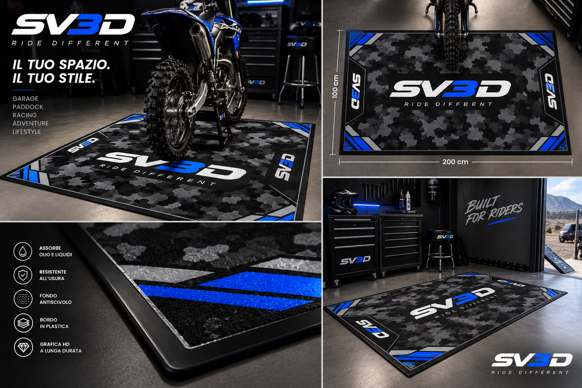 Tappeto Moto SV3D CAMO 100×200 – Pit Mat Motocross, Enduro & Paddock