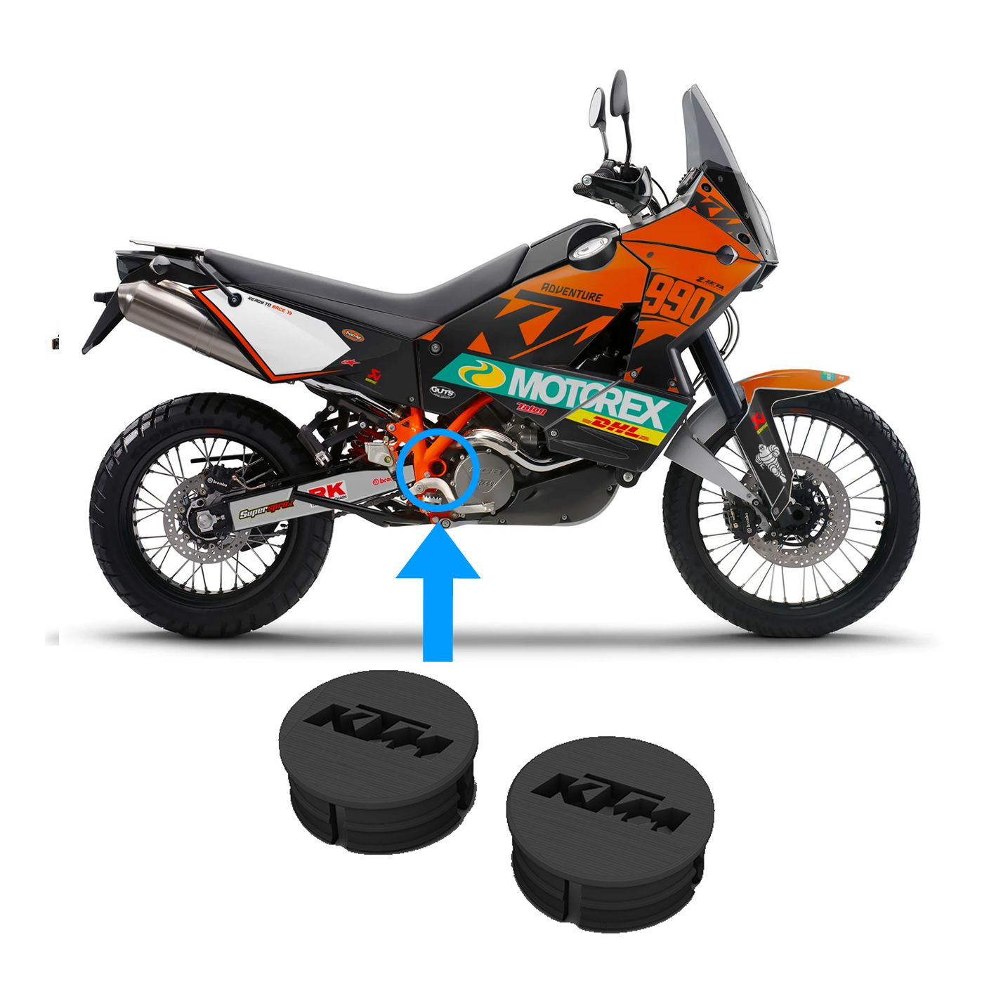 Tappi Forcellone per KTM 950, 990 Adventure (2003-2012) – Protezione e Stile per la Tua Moto