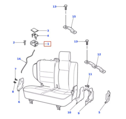 Land Rover Discovery 2 -Meccanismo di rilascio del sedile posteriore- Part N° HWO100020CCG